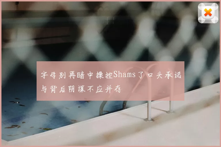 字母别再暗中操控Shams了口头承诺与背后阴谋不应并存